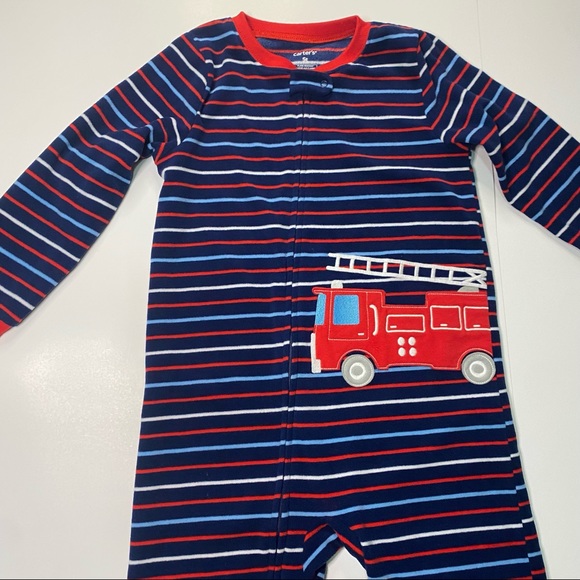 Carters 5T Firetruck Fleece Footed onesie pyjamas - Picture 4 of 13